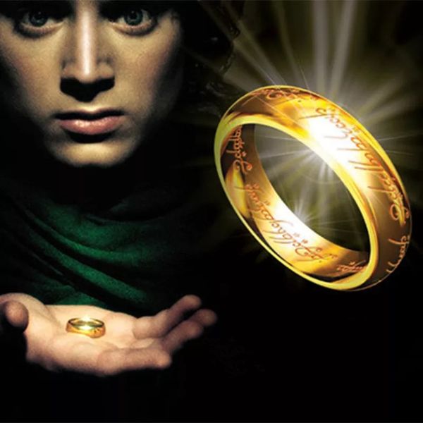 

midi stainless steel one ring of power 3d carved refined wedding ring lovers women men fashion jewelry wholesale, Slivery;golden