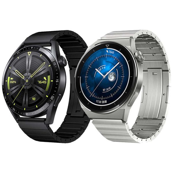 

watch bands 22mm titanium metal watch band for huawei gt 3 pro 46mm/gt3 gt 2 46mm/gt2 pro wrist strap bracelet watchband black/silver/gray t, Black;brown