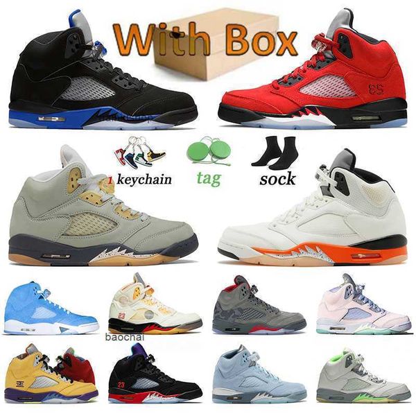 

2023 professional jumpman 5 trainers basketball shoes designer jade horizon easter fire red racer blue camo 5s concord blue bird green bean, Black