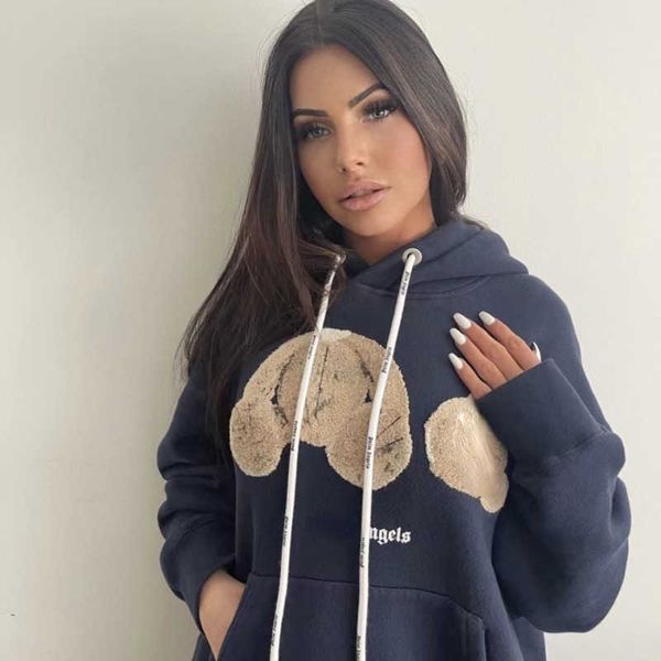 

palm designer hoodie women men severed bear hooded sweatshirt high street hip-hop pullover coat fashion couple sweater 122, Black