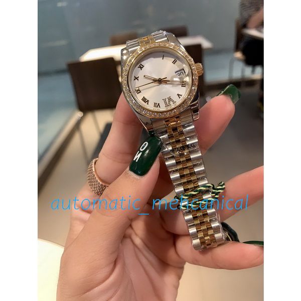 

fashion womens watch roman drill at 6 o'clock 31mm datejust aisa automatic movement jubilee two tone stainless steel sapphire glass wri, Slivery;brown