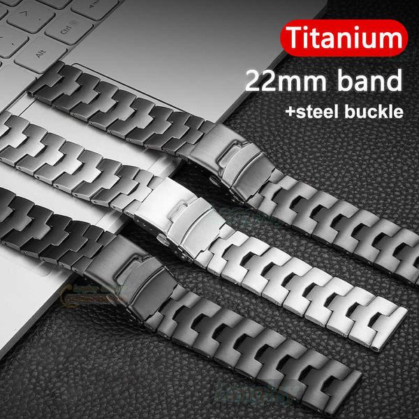 

watch bands titanium strap 22mm for huawei gt2 gt3 pro 46mm titanium band for samsung watch 3 45mm s3 light luxury business bracelet t221213, Black;brown