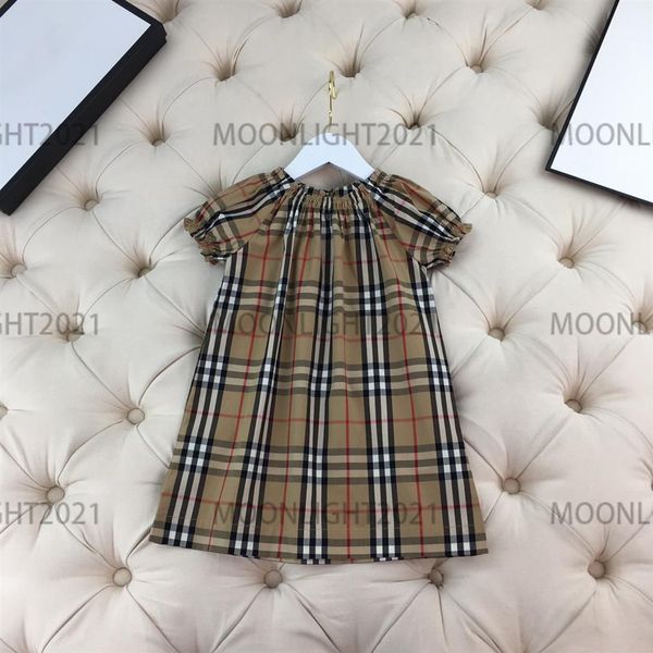 

2022ss designer skirts girls princess raglan dress summer new temperament cotton square collar skirt short sleeve design dresses b2068, Red;yellow