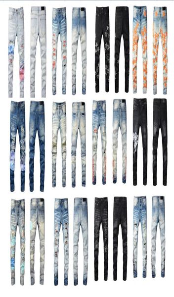 

fashion mens jeans cool style luxury designer denim pant distressed ripped biker black blue jean slim fit motorcycle size 28404411541