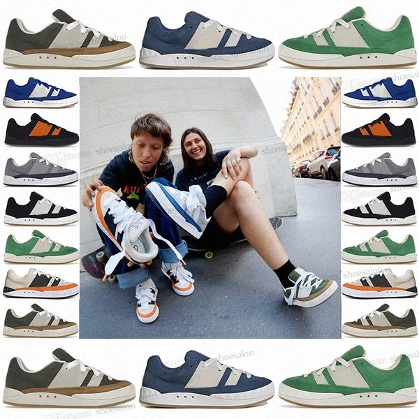 

2023 designer mens womens shoe suede leather thick soles wide laces were born in 1996s adimatic returned multiple classic men woman low, Black