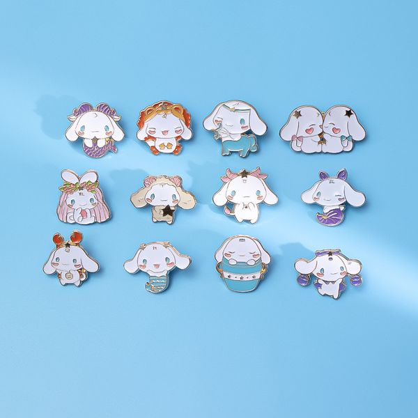 

alloy brooch cute japanese 12 constellation cartoon lovers schoolbag accessories badge trend, Blue