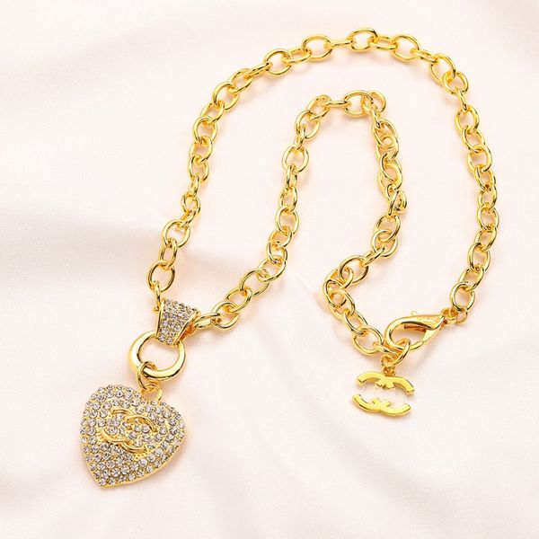 

classic couple gift necklace designer steel seal love necklaces luxury gold plated pendant necklace famous brand jewelry accessories premium, Silver