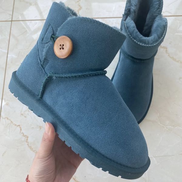 

2023 women snow boots new blue fashion classic ankle short boot woman ladies keep warm designer booties shoes 35-40 christmas birthday gift, Black