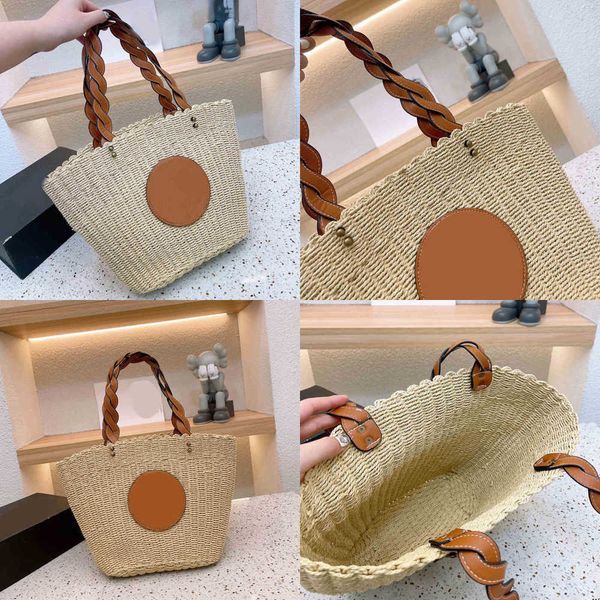 

shopping bags summer straw tote women beach bucket woven designer handbag lady crossbody vocation purses 220704