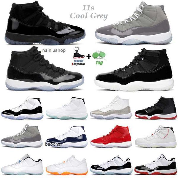

2023 11s cool grey basketball shoes men women jumpman 11 jubilee 25th anniversary bred concord 45 prom night legend blue mens trainers sport, Black