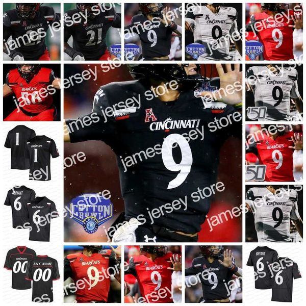

football jerseys cincinnati bearcats football jersey 18 travis kelce 9 desmond ridder ahmad gardner 1 sauce alec pierce tyler scott ben brya, Black;red