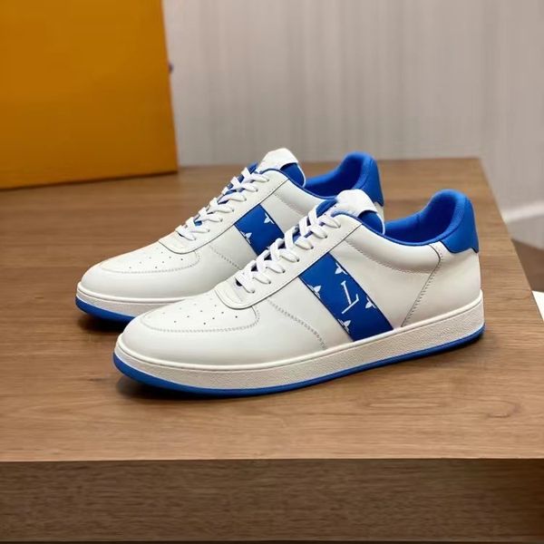 

rivoli shoes men embossed cow leather sneakers rubber outsole designers sneakers low flower casual shoe mens trainer sneaker 21, Black