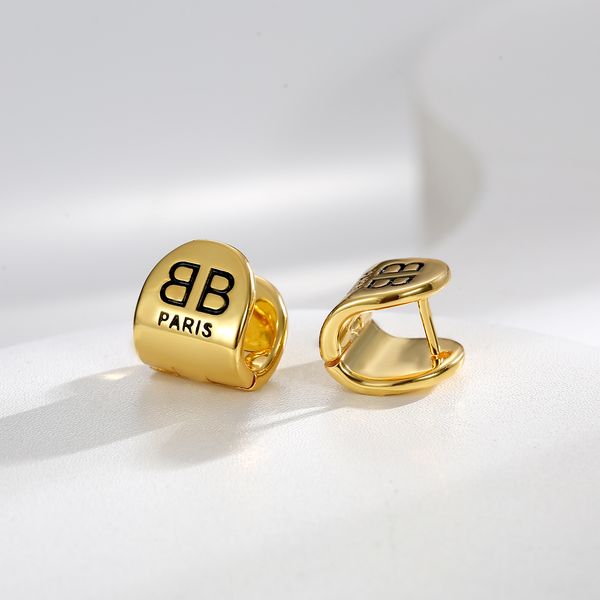

letter ear studs female ear buckles popular design sense new european and american style earrings retro high grade cold wind earrings, Golden;silver