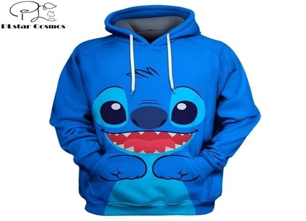 

new fashion men hoodies blue stich cartoon 3d printed cute hoodie casual streetwear sudadera hombre y2007049872669, Black