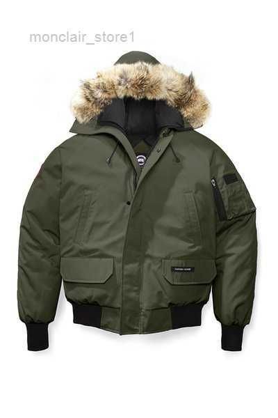 

canada winter men parka camouflage chilliwack bomber outerwear fur hooded fourrure manteaus goose down jacket coyote collar coat hiver 63, Black