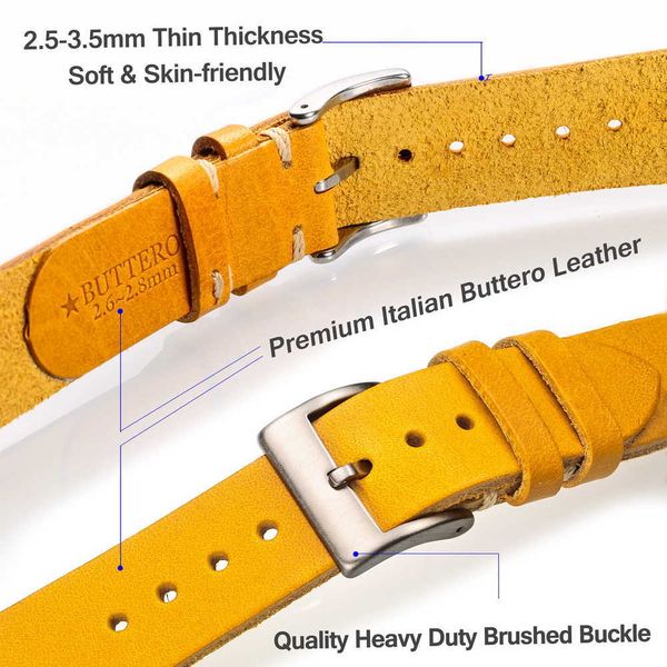

watch bands hemsut leather watch bands for men italian buttero handmade watch strap quick release vintage replacement wrap of 18mm 20mm 22mm, Black;brown