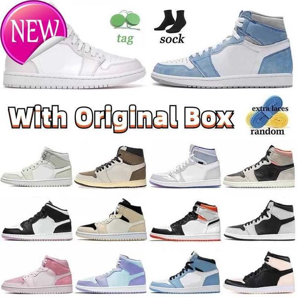 

ogwith box 2022 basketball shoes mens 1 1s jumpman og hyper royal white shadow designer sneakers obsidian university blue unc mid obsidian