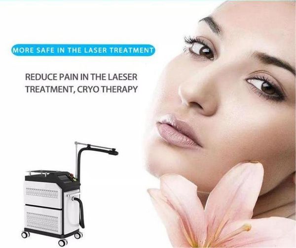 

latest pain relief localized vertical low temperature laser treatment cryo chiller cold air skin cooling machine, Black