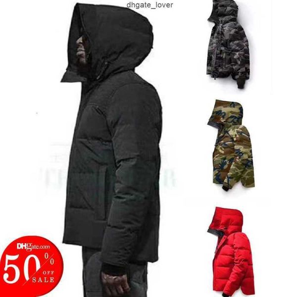 

men's parkers canada jacket winter hoodie tick coat upscale fashion casual warm waterproof man down coatsegzj, Black
