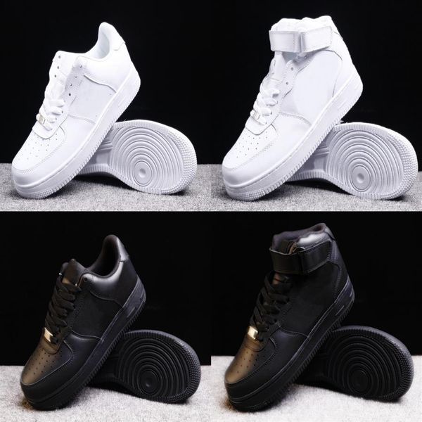 

classic white designer casual running shoes bheat low high af1 fly line men women sports sneakers trainers footwear2124, Black