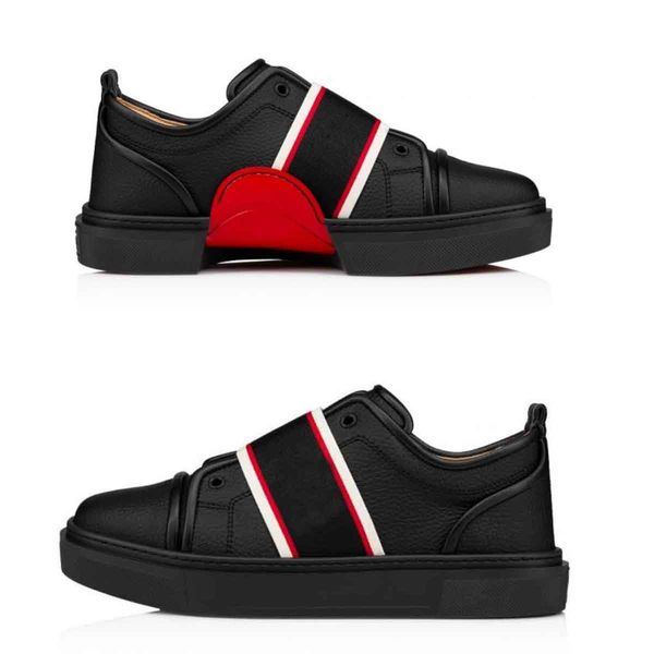 

men women casual shoes junior spike shoes reds sole sneaker adolon adolescenza white genuine leather loubiflat and strap sneakers platform t, Black