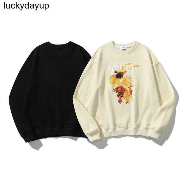 

men's hoodies designer sweatshirts fashion brand rhude round neck hoodie loose men's women's streetwear hoodie, Black