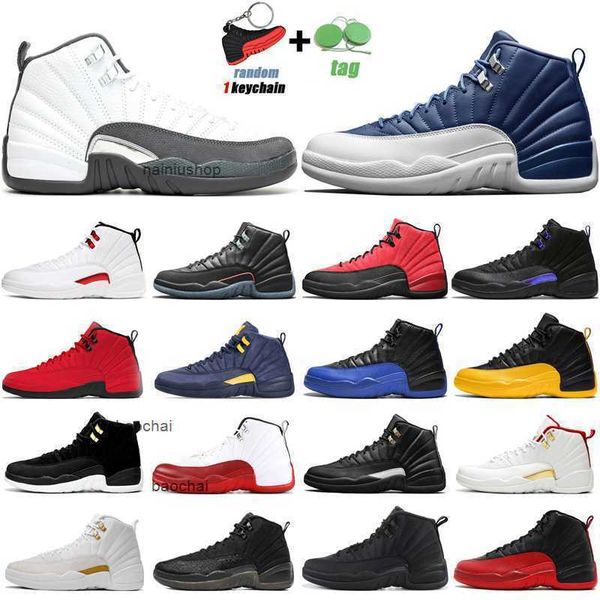 

2023 12s jumpman basketball shoes 12 utility university gold twist dark concord indigo taxi reverse flu game royal mens trainer jordam jorde, Black