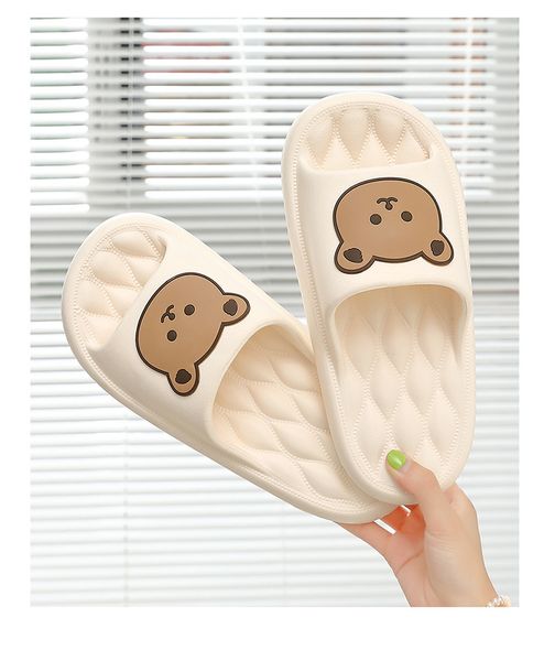 

feet feeling slippers women wear indoor home bathroom anti-skid thick soled home sandals in summer, Black