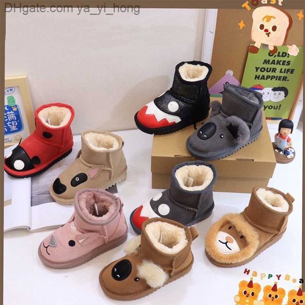

2022 australia animal kids australian boot winter buttons snow boots fur furry classic short bailey warm bow tall triplet baby toddlers wgg, Black;grey