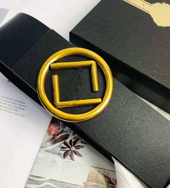 

women belt designer fashion classic accessories waistband leather 7cm wide belts letter smooth buckle classics simple solid color dress belt, Black;brown