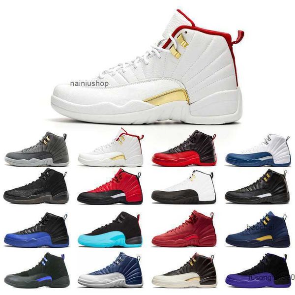 

2023 12s 12 original basketball shoes for man black purple bulls grey fiba flu game french blue gym red indigo michigan o-black reverse taxi
