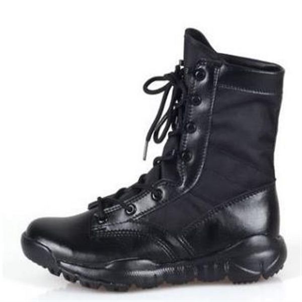 

2017 new army boots mens tactical boots shoes desert outdoor hiking leather boots military enthusiasts combat sho187a, Black