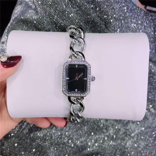 

famous designer square dial face woman watch clock luxury special band stainless steel lady wristwatch nice fashion dress watch wh222n, Slivery;brown