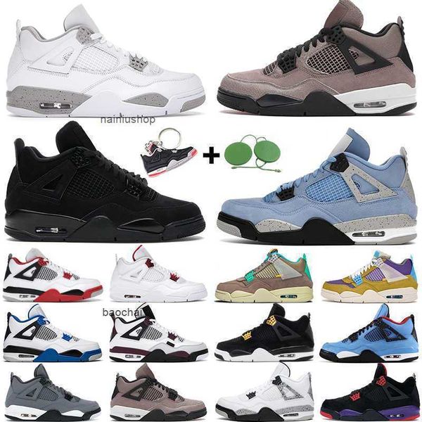 

2023 men women basketball shoes 4 4s desert moss university blue white oreo taupe haze black cat bred cool grey mens trainers sports sneaker