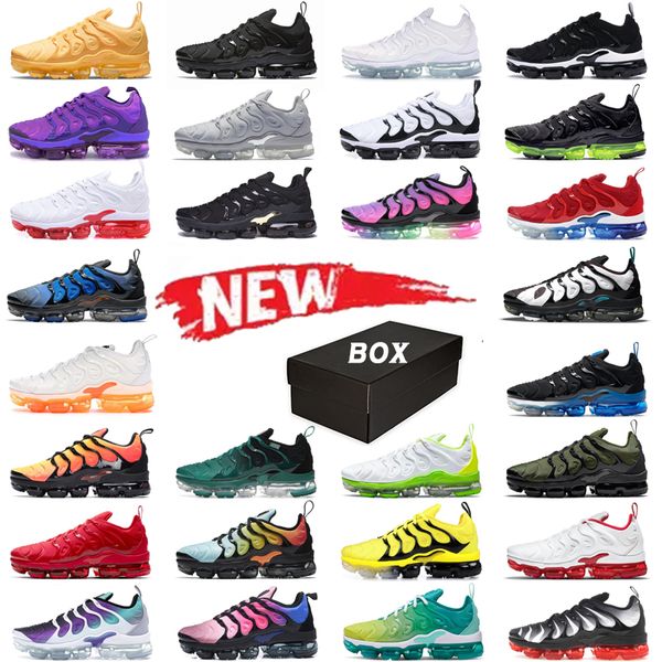 

with box designer running shoes tn plus men womens triple black white mint foam laser blue tennis ball grape atlanta sports sneakers trainer