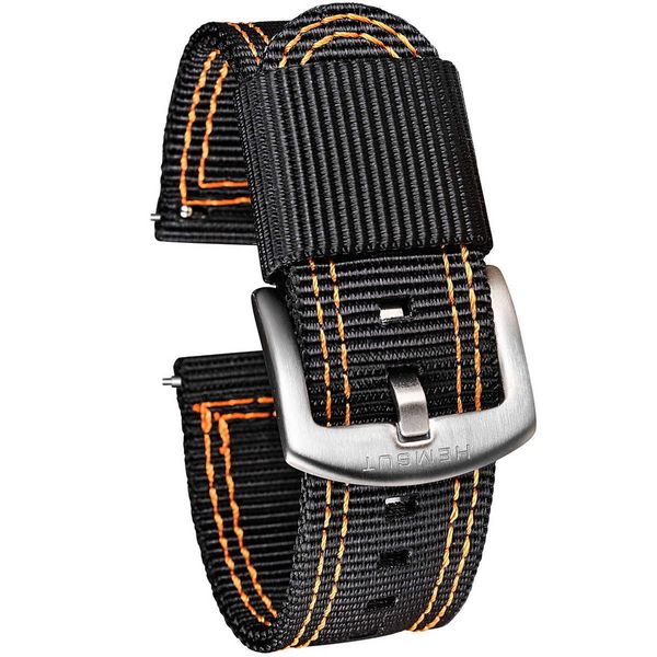 

watch bands military nylon watch bands quick release movement wrist straps for man heavy duty brushed buckle 18mm 20mm 22mm 24mm t221213, Black;brown