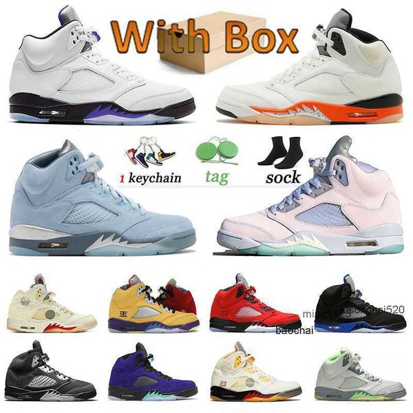 

2023 authentic jumpman 5 5s mens basketball shoes concord easter green bean jade horizon unc sail what the designer sneakers men trainers tp, Black