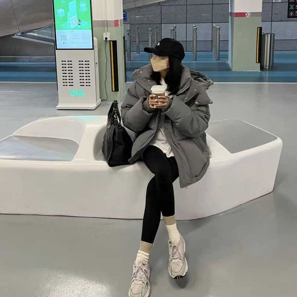 

down jacket coat amii 90 men women simple love letter zipper thickened hooded warm couples 22fw casual designer fashion leisure pavb, Black