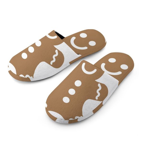 

winter female flannel slippers for popular christmas cookies style customized indoor slippers
