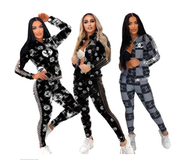 

fashion casual tracksuits two piece set women spring autumn new long sleeve letter printed stitching jogging suits sweatsuit women sets s-2x, Gray