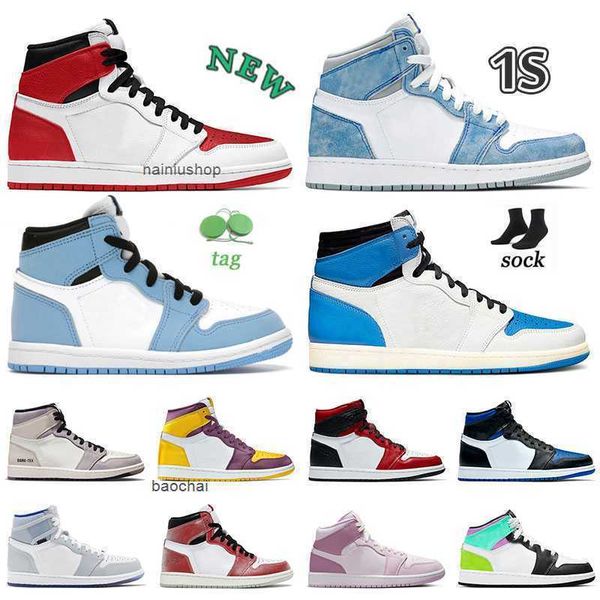 

2023 new 1s unversity blue x tvs jumpman 1 basketball shoes trainers high og nrg igloo rebellionaire black particle grey light bone hype jor