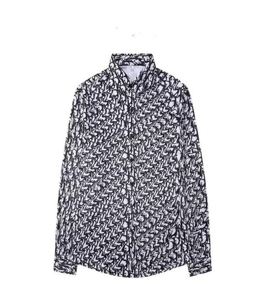 

fashion mens casual shirts comfortable and breathable solid in different colors lapel print shirt autumn wear 2022bb9835448, White;black