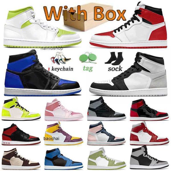 

2023 sports 1 men jumpman basketballs shoes women trainers white lime 1s cream dark chocolate visionaire patent bred text georgetown heritag, Black