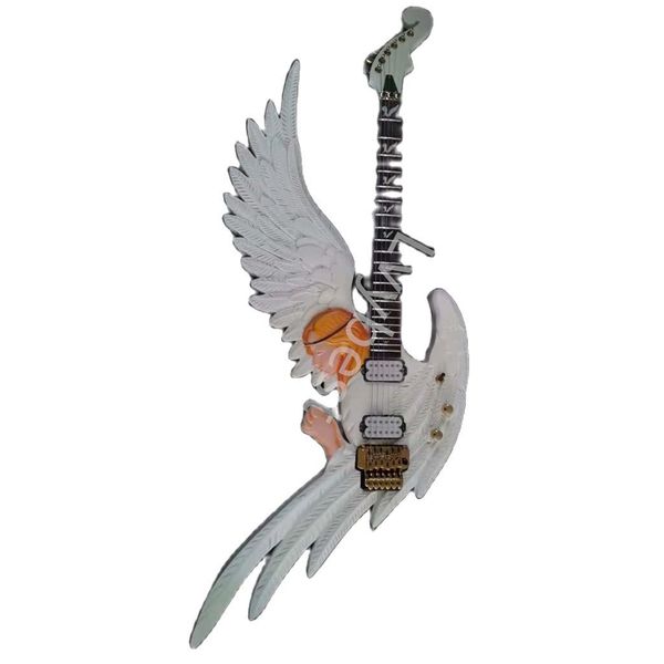 

lvyelectric guitar custom irregular shape carved angel design guitar in white accept bass amp ped
