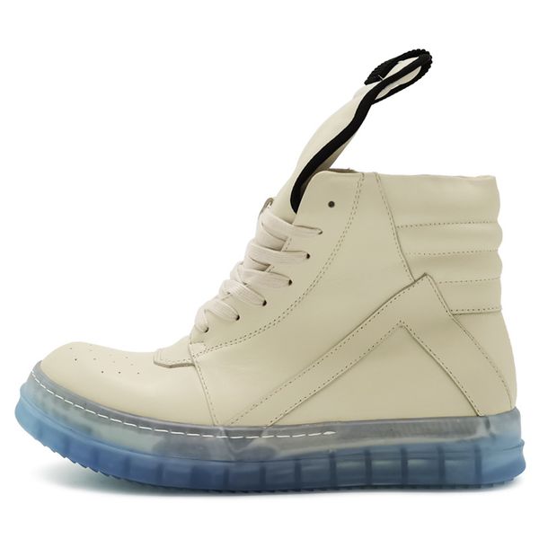 

men's causal rick shoes inverted triangle ro owens high blue clear soles men's ankle boots
