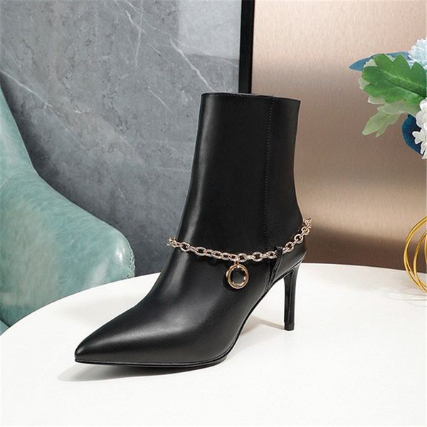

luxury design boots louiseity fashion women business work elegant decoration winter warm snow non slip high heel knight tassel casual socks, Black