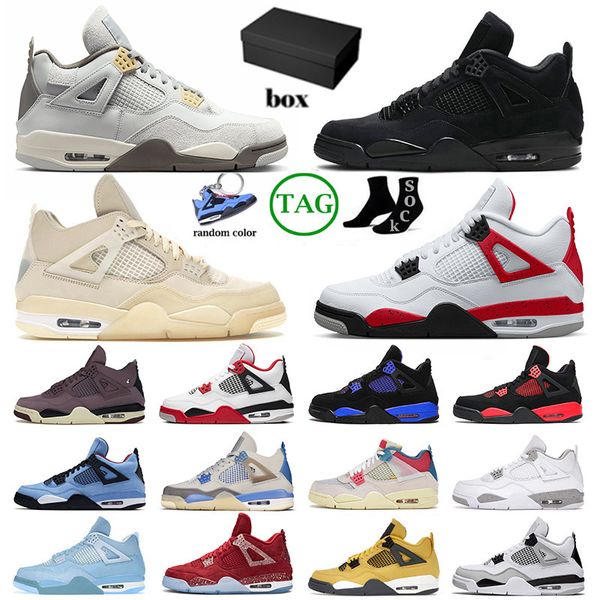 

box jumpman 4 with 4s basketball shoes men women doernbecher midnight navy sneakers iv blue thunder pink red cement black cat trainers big
