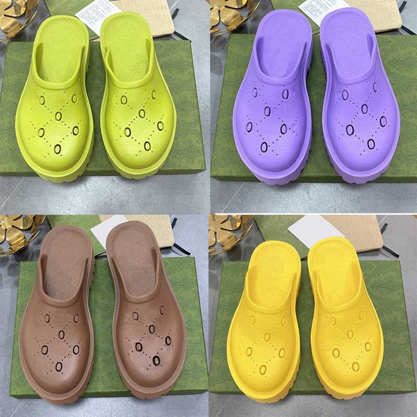 

2023 boots 2022 designer platform men women perforated g sandal slides hollow rubber slippers black beige summer beach casual sandals fashio