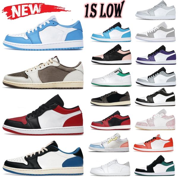 

lows 1 1s basketball shoes mens sports wolf grey unc fragment gym red game royal bred white paris panda pine green women sports trainers 36-