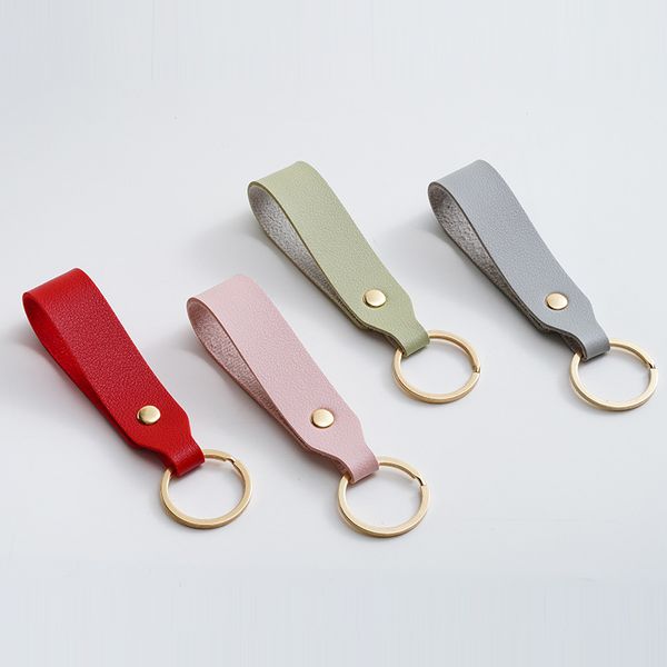 

wholesale faux leather car key chain colorful trendy keychains for women, Silver
